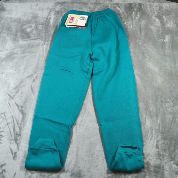 Vintage Hanes Her Way Sweatpants Women Small Green Roomy Fit Tapered 90s USA NWT - Picture 2 of 13